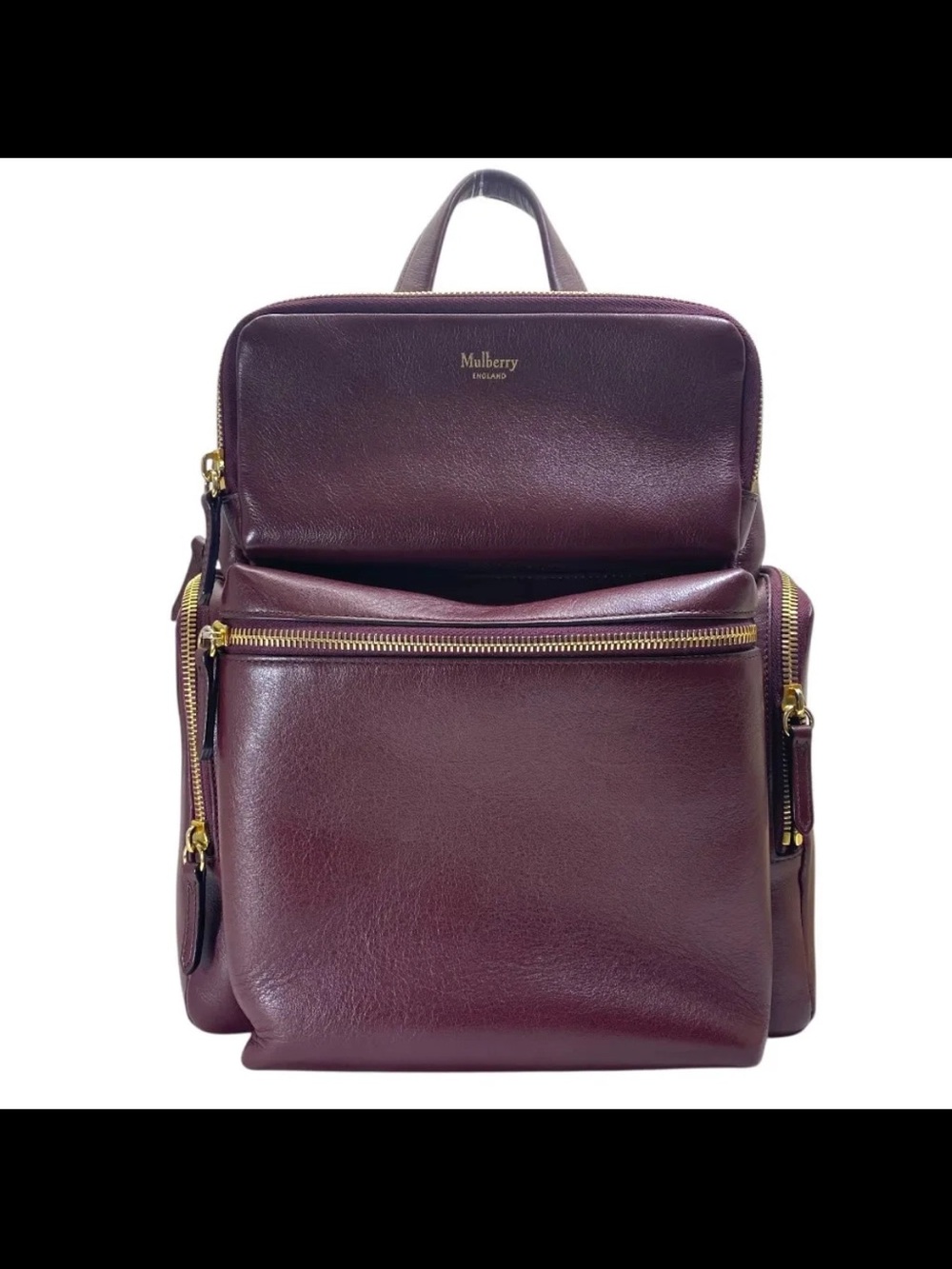 Mulberry Leather Backpack in Burgundy